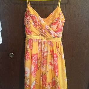 Yellow and pink floral dress